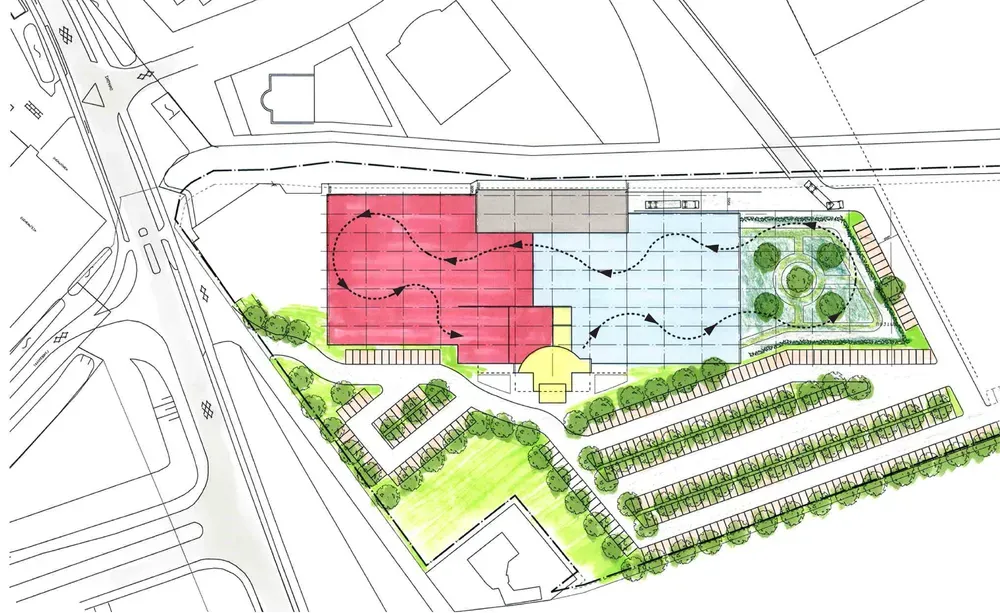 Algemene plattegrond met routing